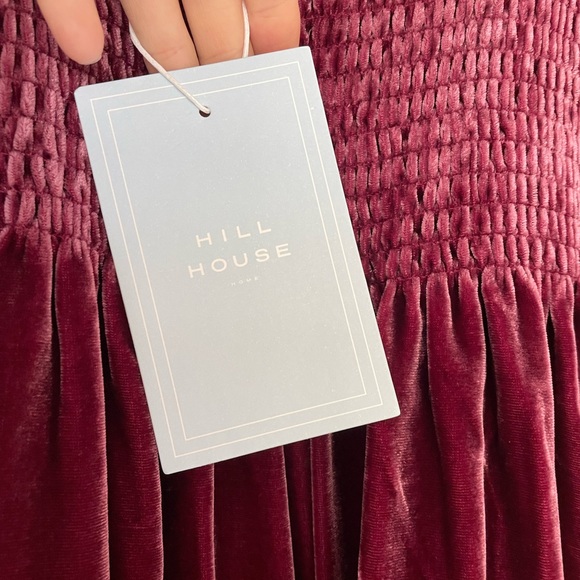 NWT Hill House Ellie Nap Dress Burgundy Silk Blend Velvet Size XS - Picture 6 of 9